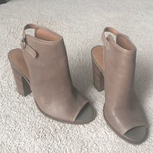 Lucky Brand Peeptoe Leather Heeled Sandals